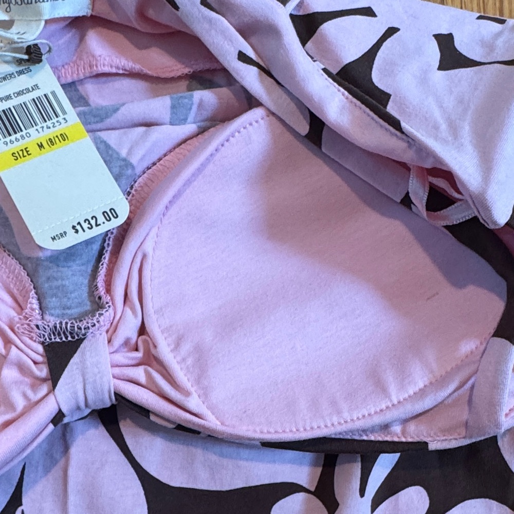 NWT Tommy Bahama Floral Spaghetti Strap Dress in Brown and Pink Womens M - Picture 4 of 6